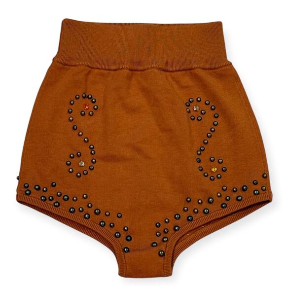 Understated Leather M/L Southern Charm Knit Micro Short Studded HighWaist Cheeky - Picture 2 of 11